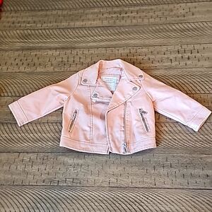 NWOT Blush pink faux leather jacket